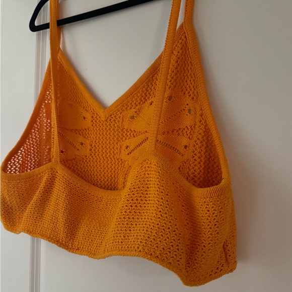 Orange Knit Crop Top Plus Size - Picture 3 of 5